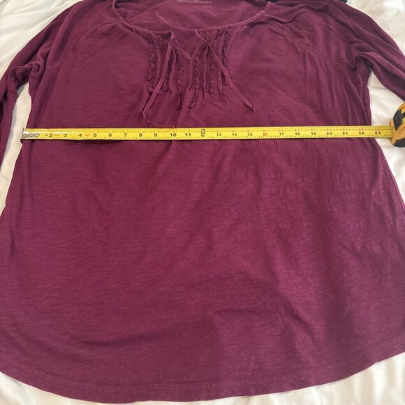 Long Sleeve Blouse Eddie Bauer T2XL Maroon - Picture 5 of 9